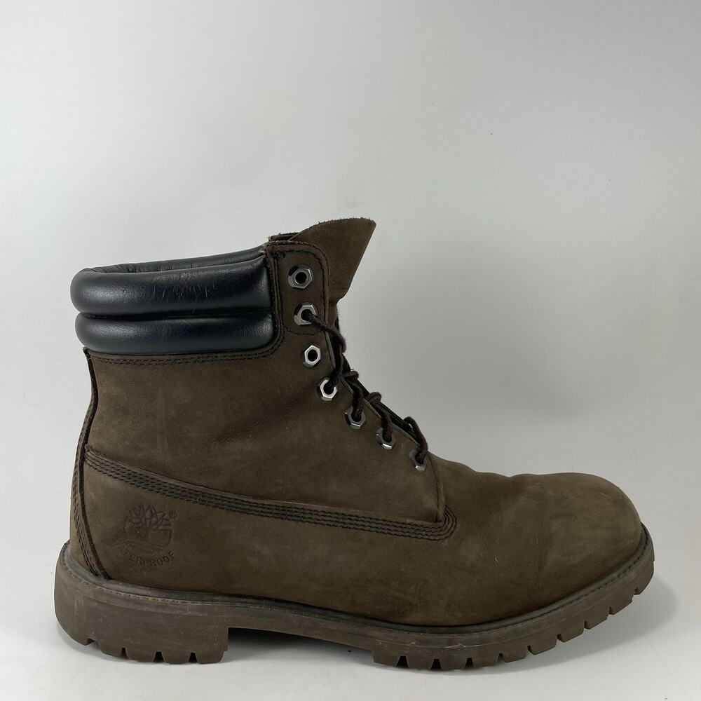 Timberland 6" Premium Boots Mens Size 11.5 M Dark Brown Nubuck Waterproof